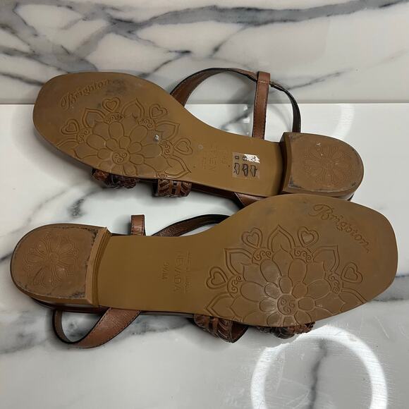Brighton Women's Brown Braided Leather Nevada Sandals Sz 9.5 Strappy Classic - Picture 5 of 5